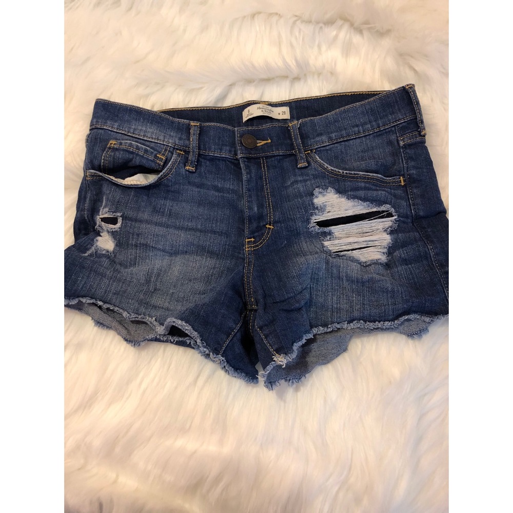 Abercrombie & Fitch Ripped Denim Shorts